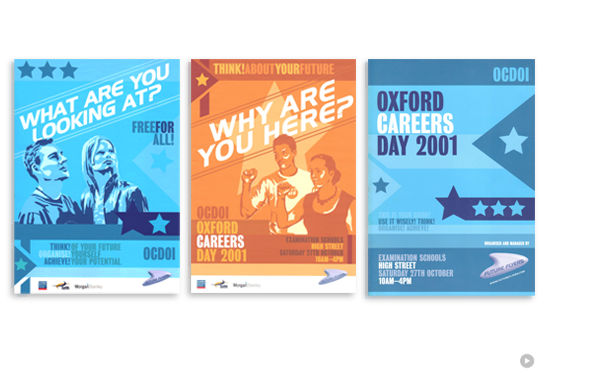 Oxford Careers Day posters and brochure cover